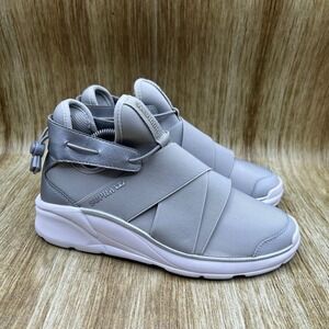 Supra Anevay Women's Size 7 Gray White Mid Top‎ Skateboarding Shoes Sneakers
